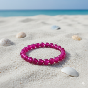 radiant pink agate crystal beaded bracelet – elegant healing energy stretch bracelet