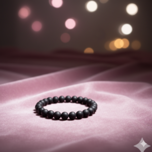 matte black onyx healing bracelet – protection & strength crystal bead band